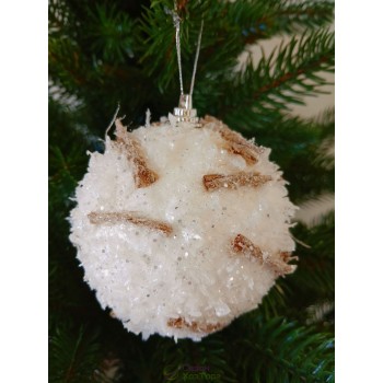 Новорічні кулі засніжені "Рафаелка" Ø80мм, ціна за набір 3 шт (SH235)